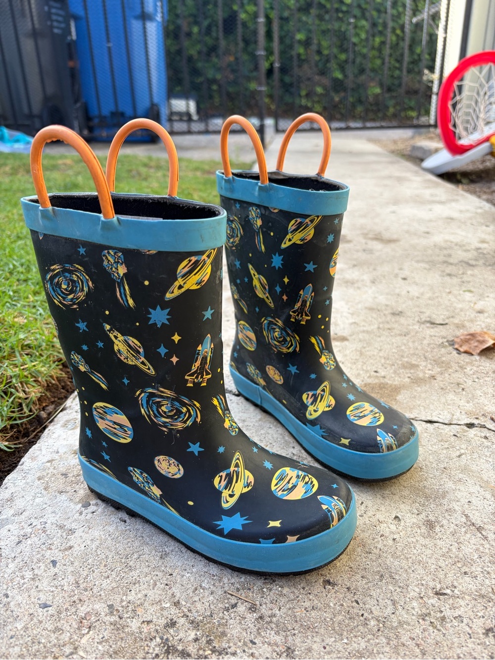 Cat and Jack Space Print Rain Boots